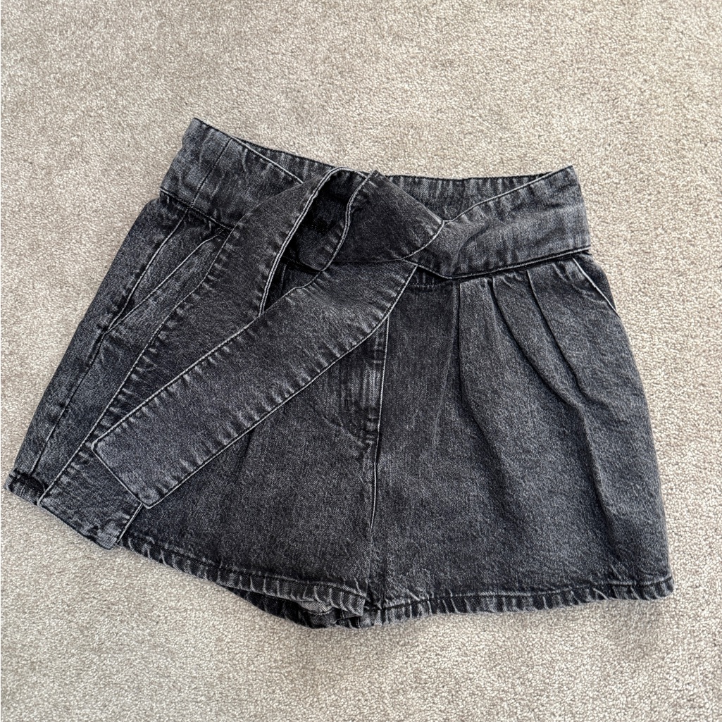Iro - Ober Denim Paperbag Shorts - Size 40, Us Size 8 - Dark Grey Wash - Nwt